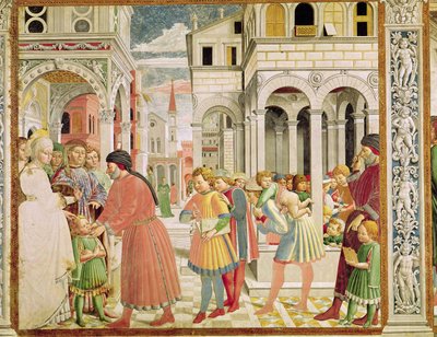 St. Augustine is Led by His Parents at the School of Tagaste, from the Life of St. Augustine by Benozzo di Lese di Sandro Gozzoli